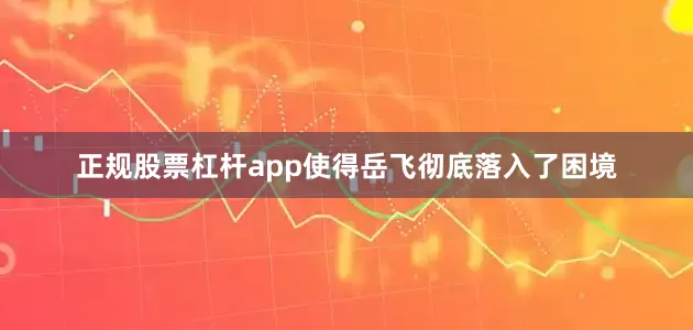 正规股票杠杆app使得岳飞彻底落入了困境