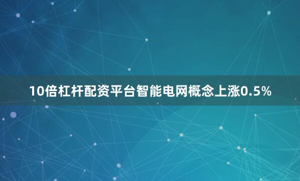 10倍杠杆配资平台智能电网概念上涨0.5%